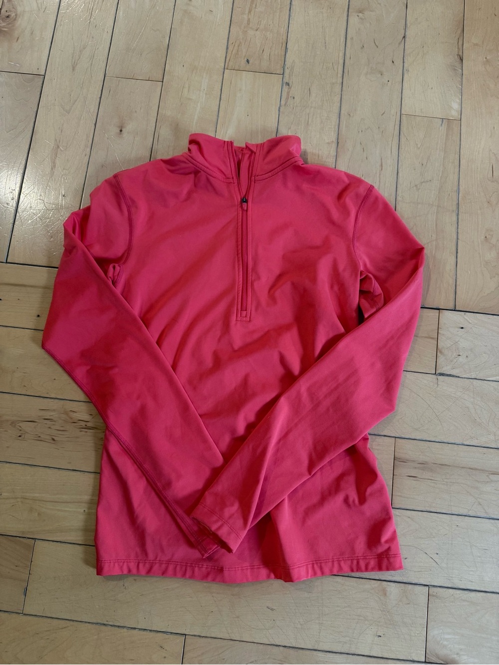Nike Dri-Fit Bright Coral Half-Zip Long Sleeve Top